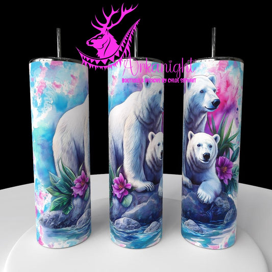 Gourde sur commande - Collection Watercolor Realism - Animaux - Ours Polaire
