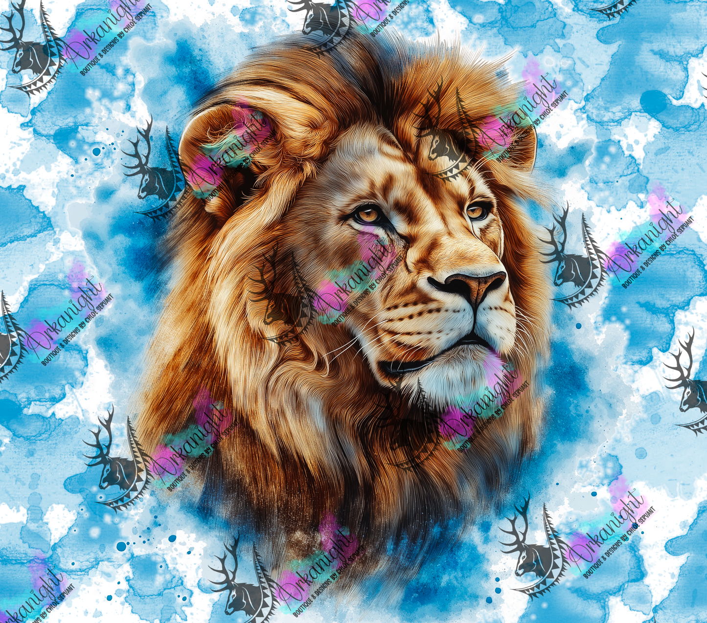 Numérique - Collection Watercolor Realism - Animaux - Lion