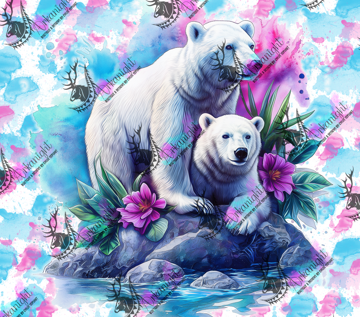 Numérique - Collection Watercolor Realism - Animaux - Ours Polaire