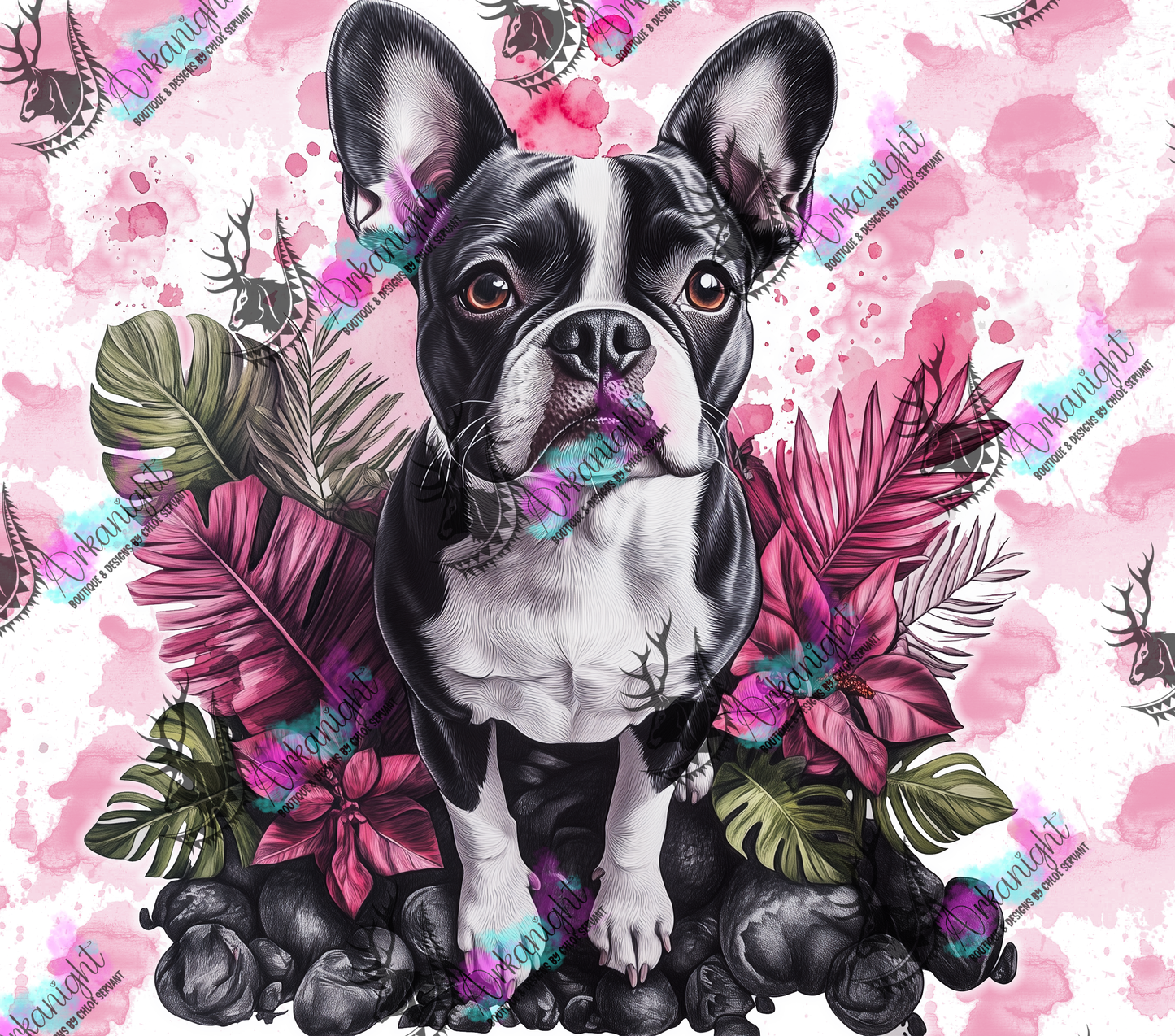 Numérique - Collection Watercolor Realism - Chiens - Boston Terrier