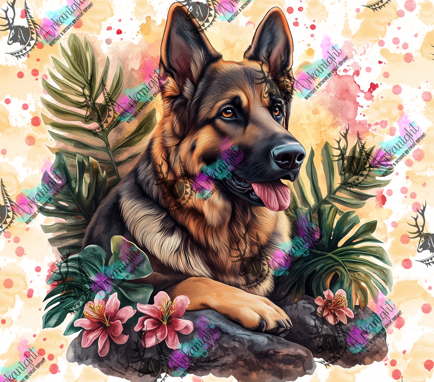 Numérique - Collection Watercolor Realism - Chiens - Berger Allemand