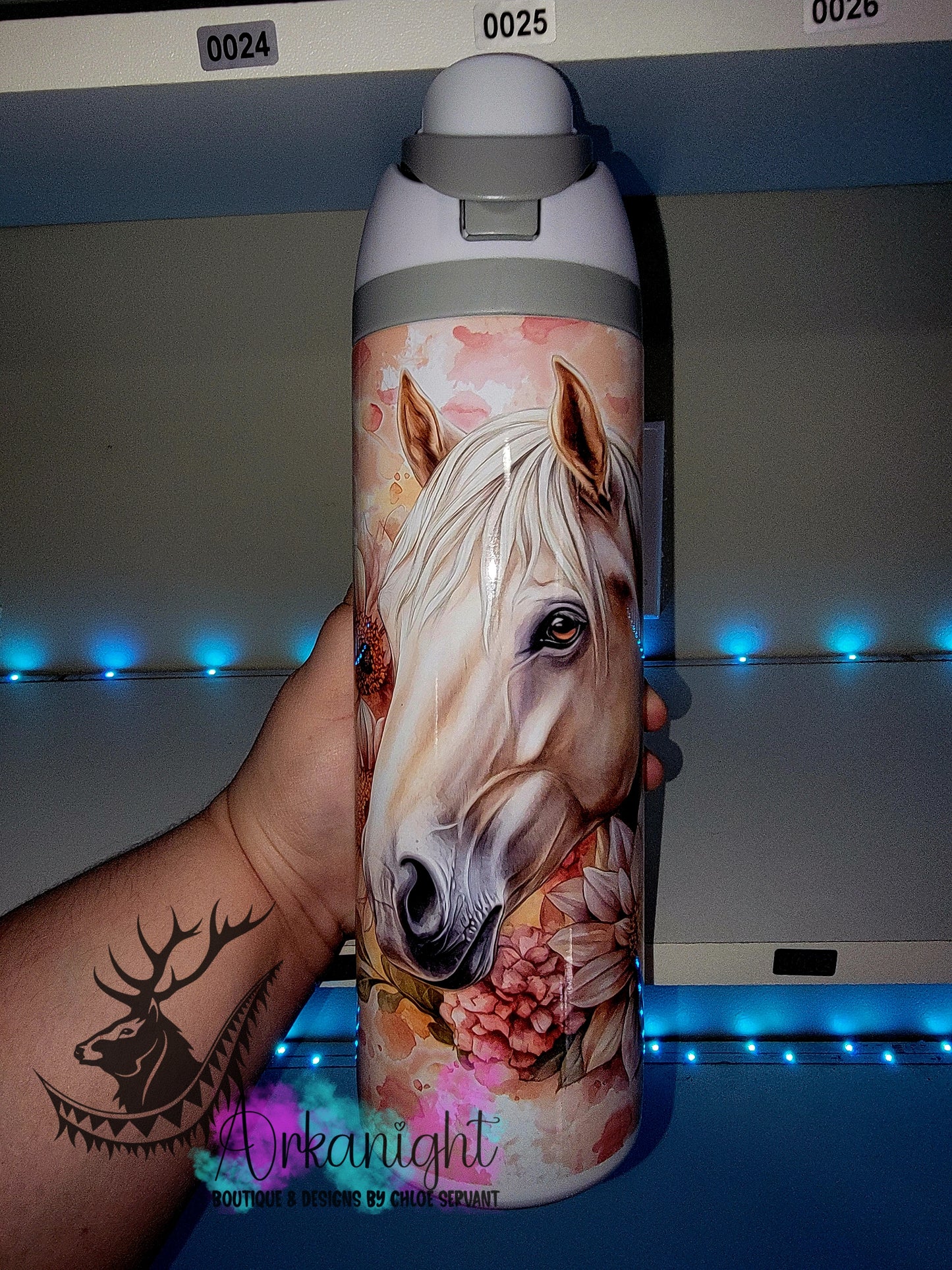 Owala DUPE 24 oz sur commande - Collection Watercolor Realism - Western - Palomino pêche