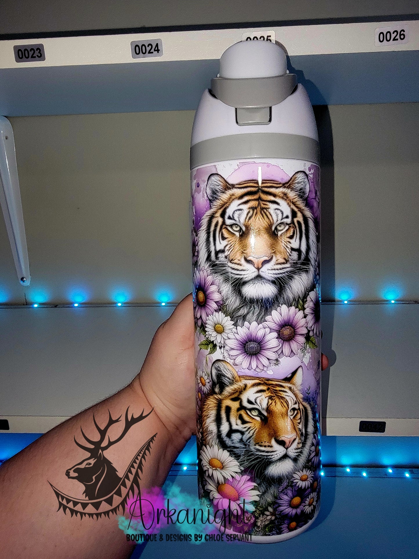 Owala DUPE 24 oz sur commande - Collection Vivid Flower's - Tigre
