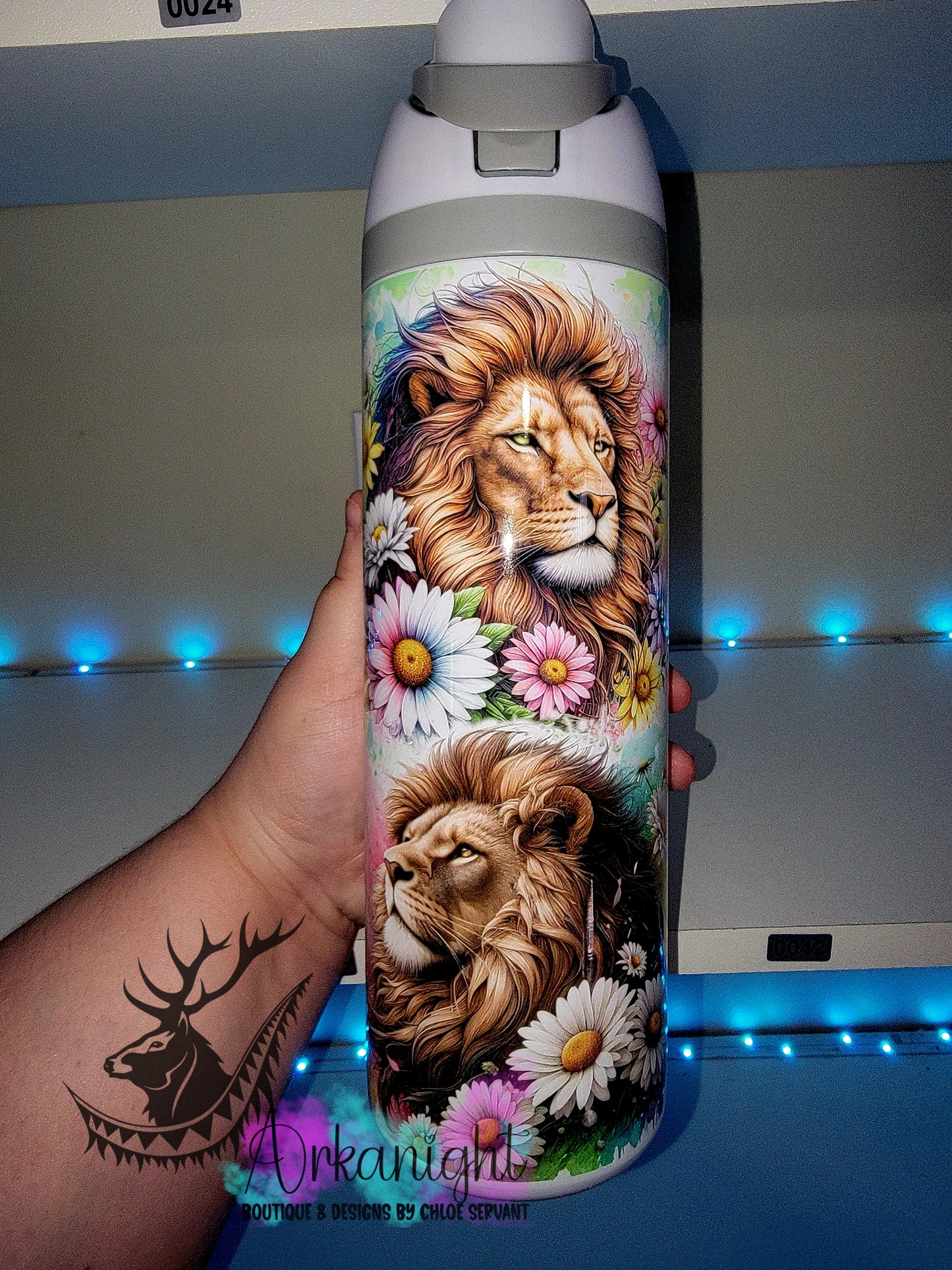 Owala DUPE 24 oz sur commande - Collection Vivid Flower's - Lion