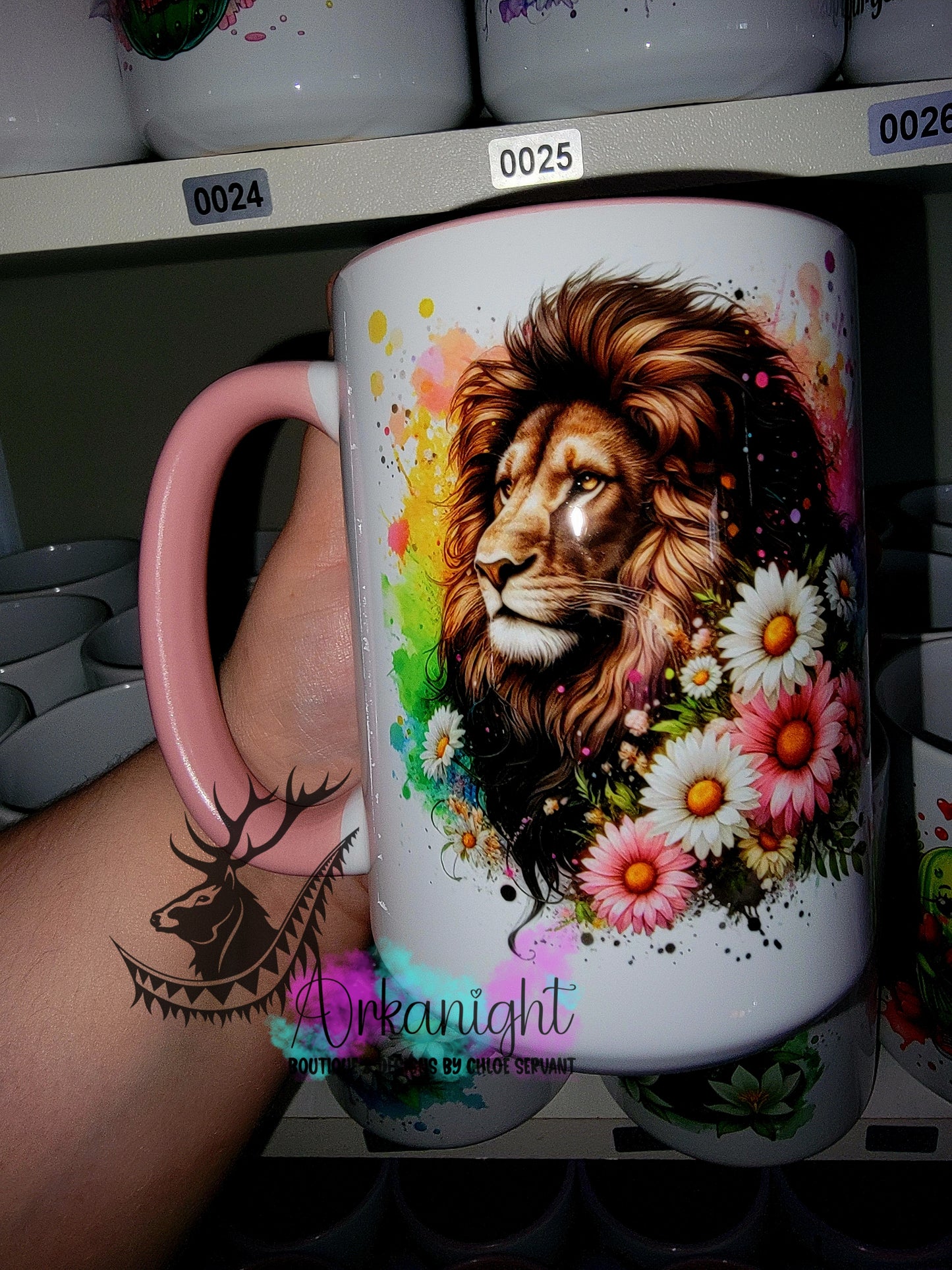 Tasse en céramique sur commande - Collection Été- Vivid Pastel Colors - Lion