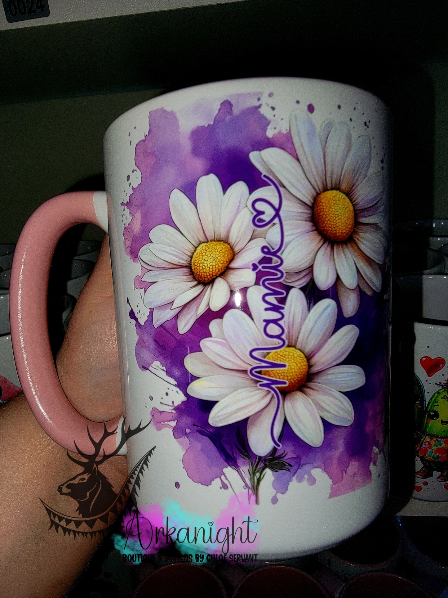 Tasse en céramique sur commande - Collection Fête des mères - Mamie - Marguerite