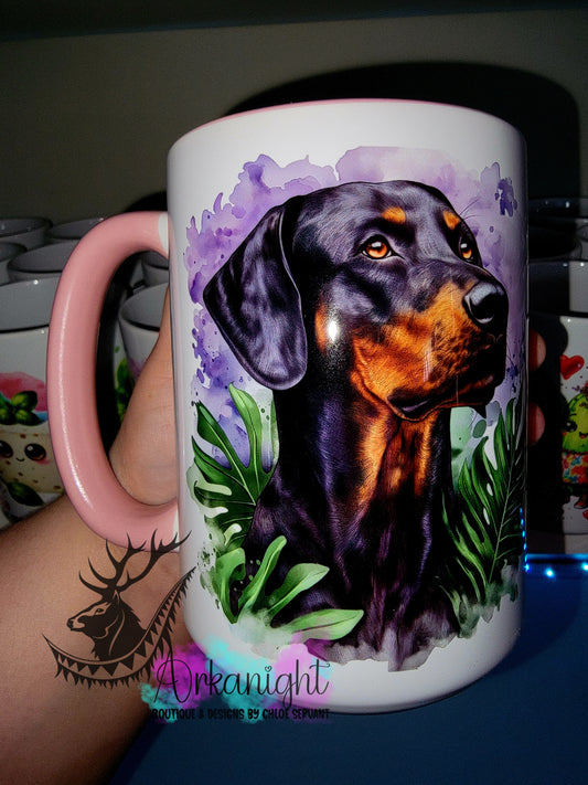 Tasse en céramique sur commande - Collection Realism - Animaux - Doberman