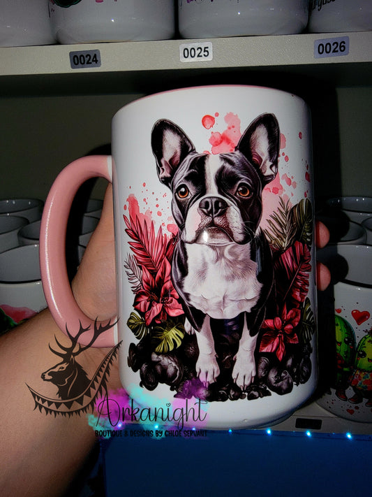 Tasse en céramique sur commande - Collection Realism - Animaux - Chien Boston Terrier