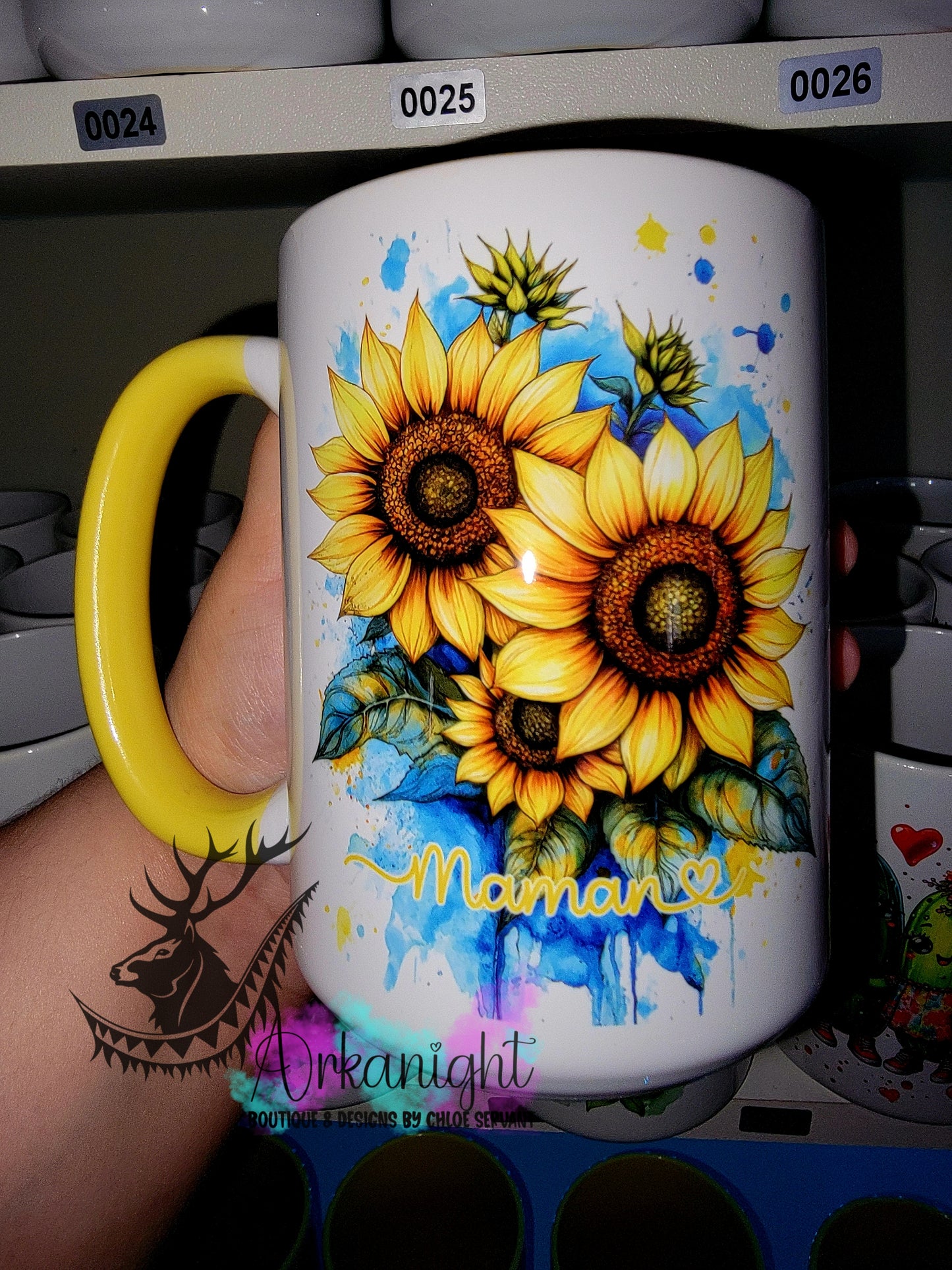 Tasse en céramique sur commande - Collection Fête des mères - Maman Sunflowers
