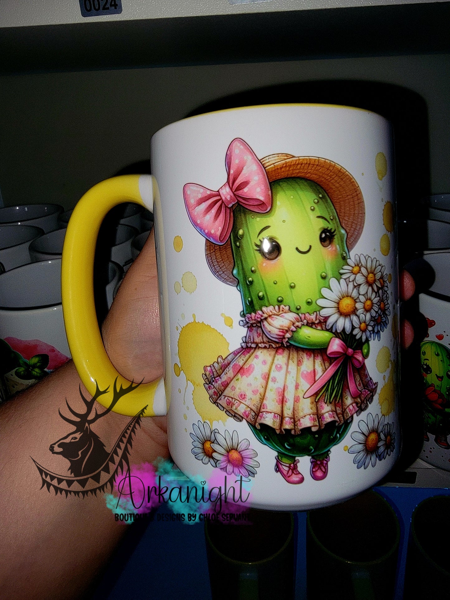 Tasse en céramique sur commande - Collection Cornichons été - Coquette & Marguerite