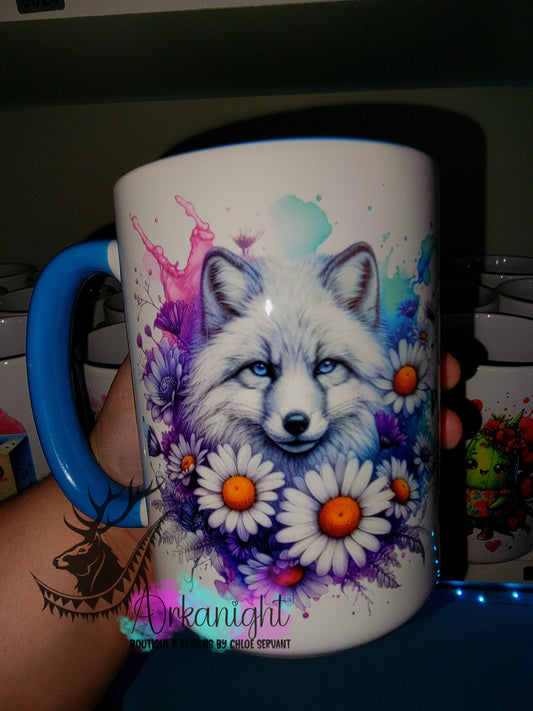 Tasse en céramique sur commande - Collection Été- Vivid Colors - Renard Blanc