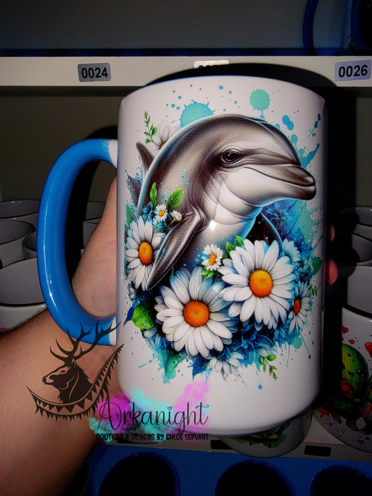Tasse en céramique sur commande - Collection Été - vivid Pastel Colors - Dauphin