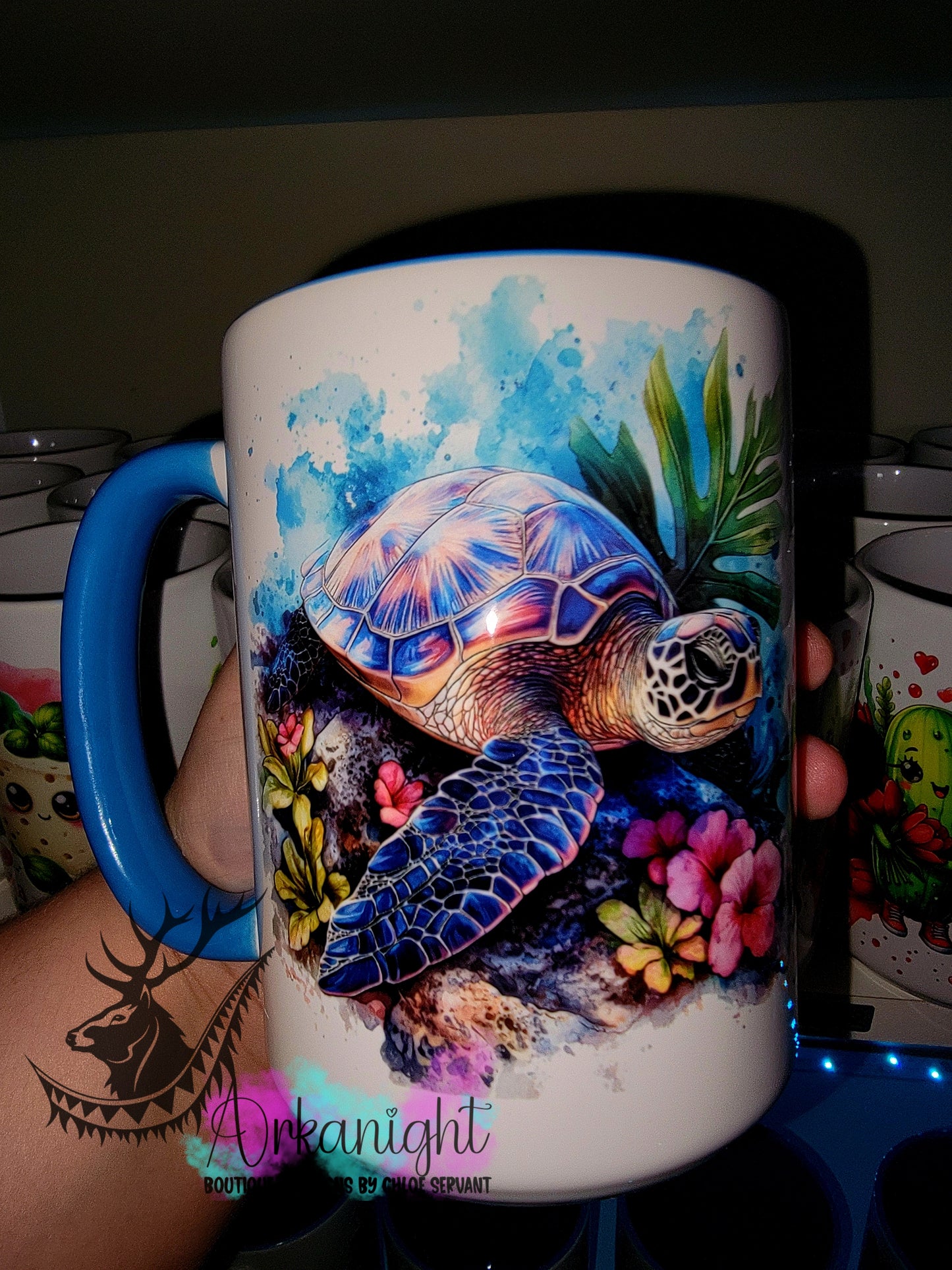 Tasse en céramique sur commande - Collection Realism - Animaux - Tortue de mer