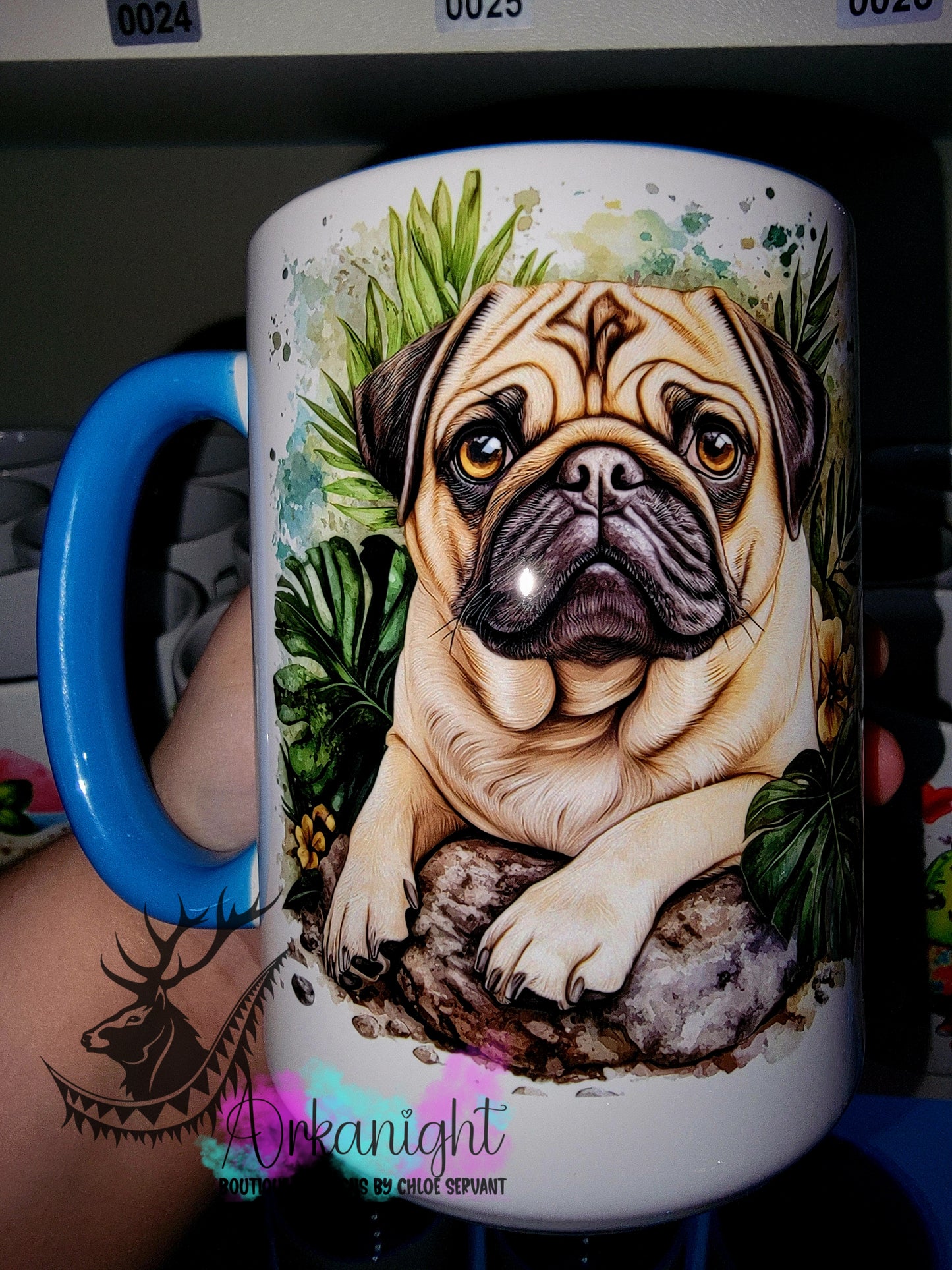 Tasse en céramique sur commande - Collection Realism - Animaux - Chien Pug