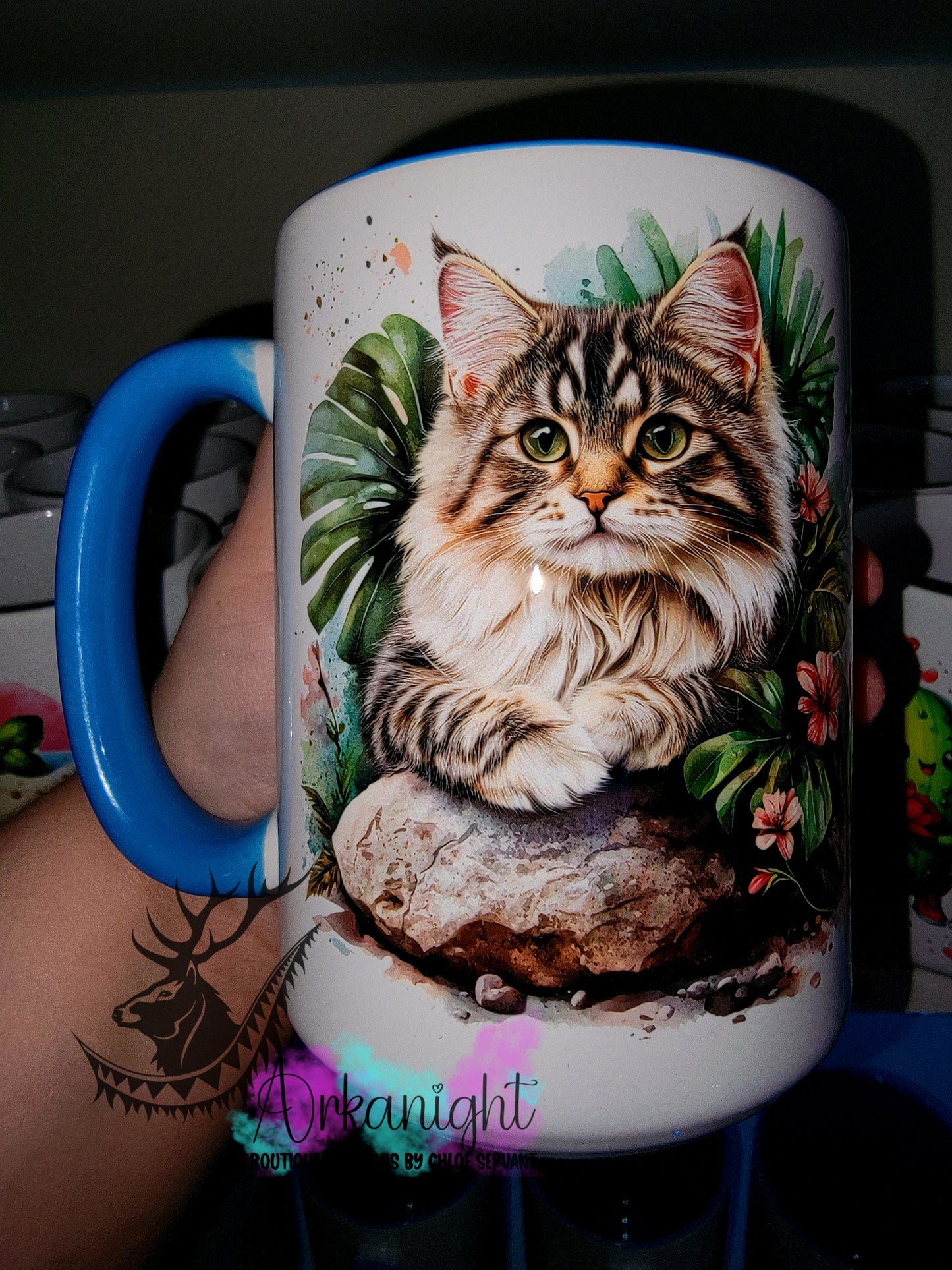 Tasse en céramique sur commande - Collection Realism - Animaux - Chat Tigré poil long