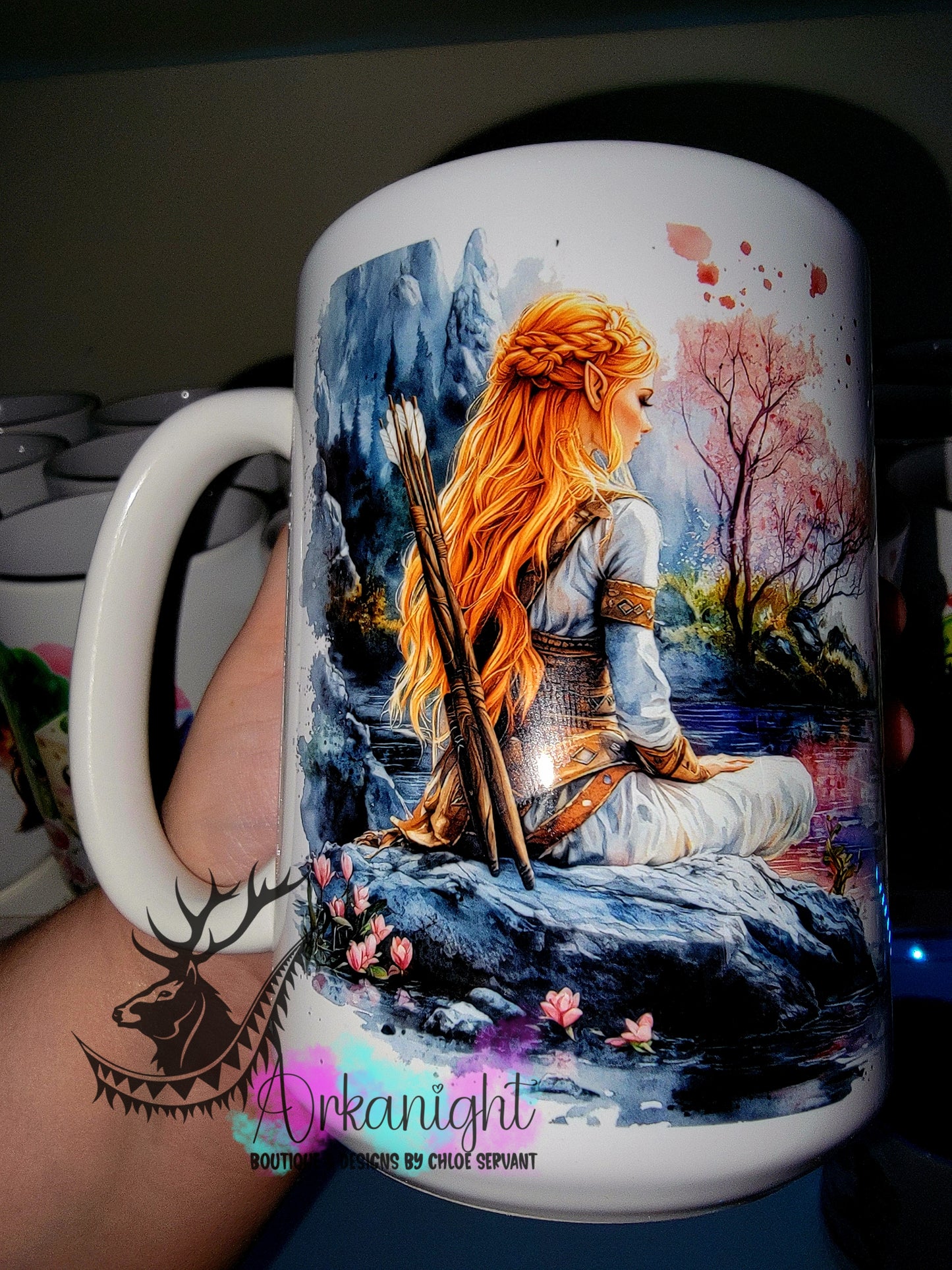 Tasse en céramique sur commande - Collection Fantaisie 2026 - Guerrière Elf - 02