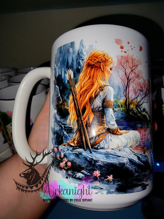 Tasse en céramique sur commande - Collection Fantaisie 2026 - Guerrière Elf - 02
