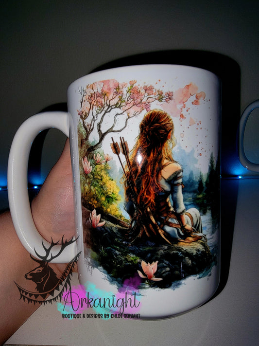Tasse en céramique sur commande - Collection Fantaisie 2026 - Guerrière Elf