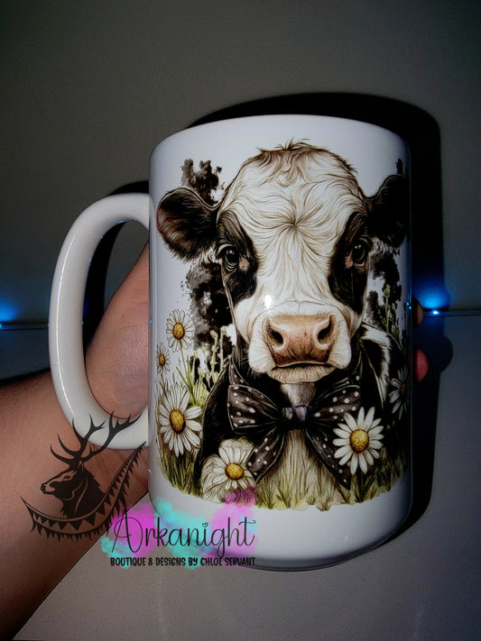 Tasse en céramique sur commande - Collection Western 2026 - Realism - Vache Holstein - Teinte de noir