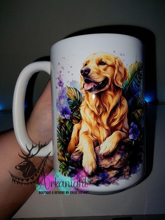 Tasse en céramique sur commande - Collection Realism - Golden Retriever