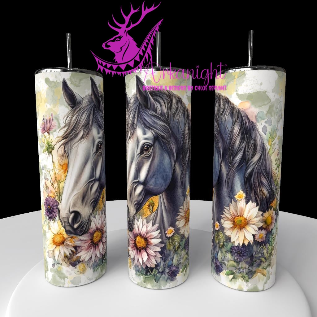 Gourde sur commande - Collection Western 2026 - Watercolor Realism - Cheval Pomelo - Teinte de Sauge