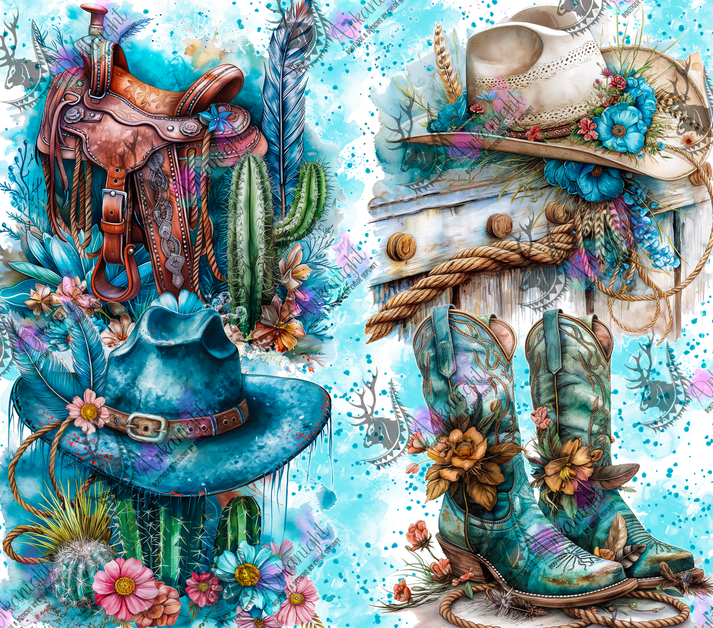 Numérique - Collection Western 2026 - Cowgirl Turquoise