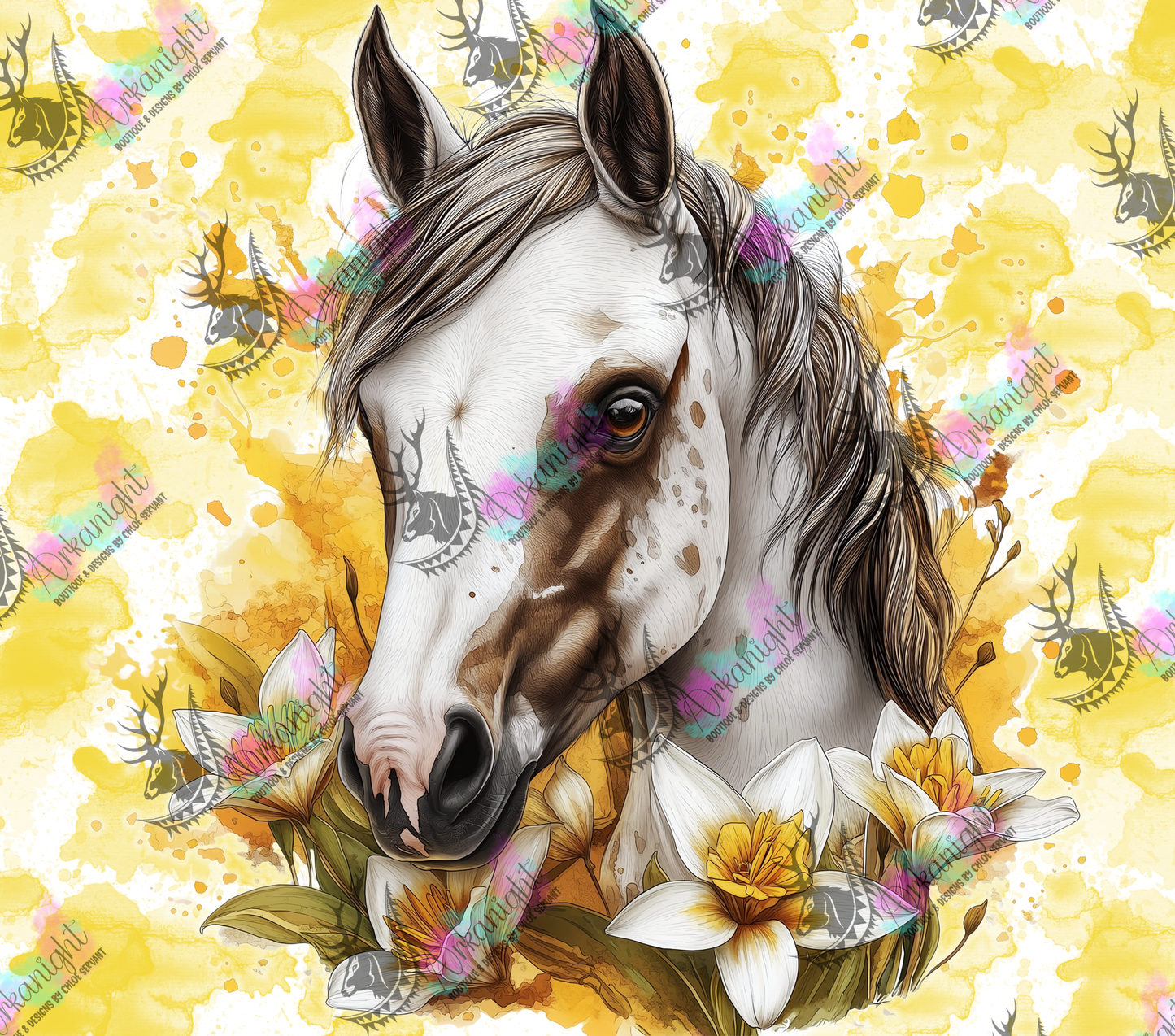 Numérique - Collection Western 2026 - Watercolor Realism - Poulain Appaloosa- Teinte de jaune