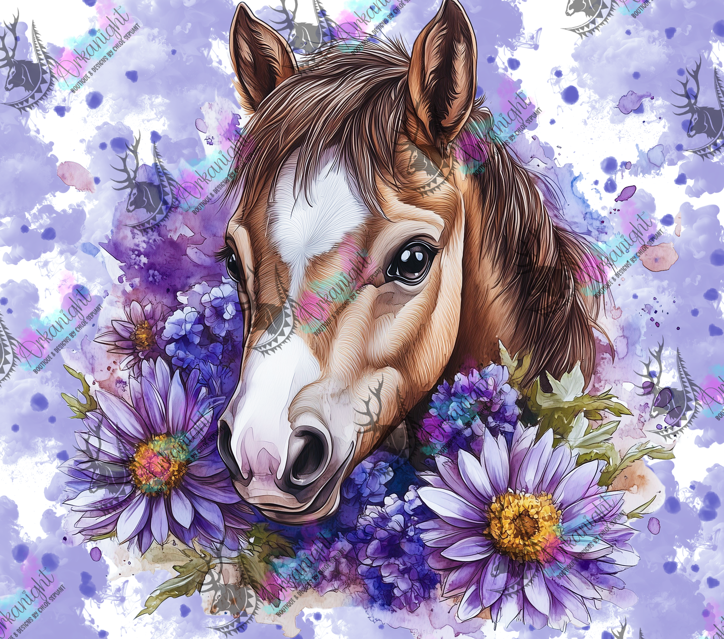Numérique - Collection Western 2026 - Watercolor Realism - Pouliche- Teinte de Lilas