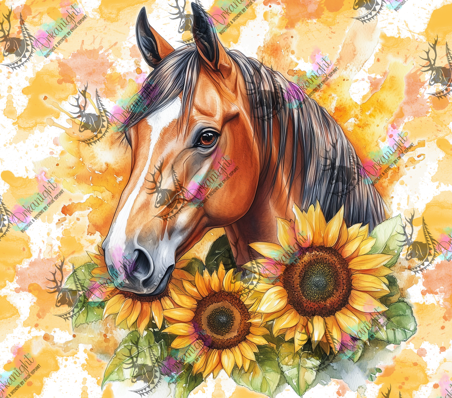 Numérique - Collection Western 2026 - Watercolor Realism - Cheval Quarter Horse - Sorel