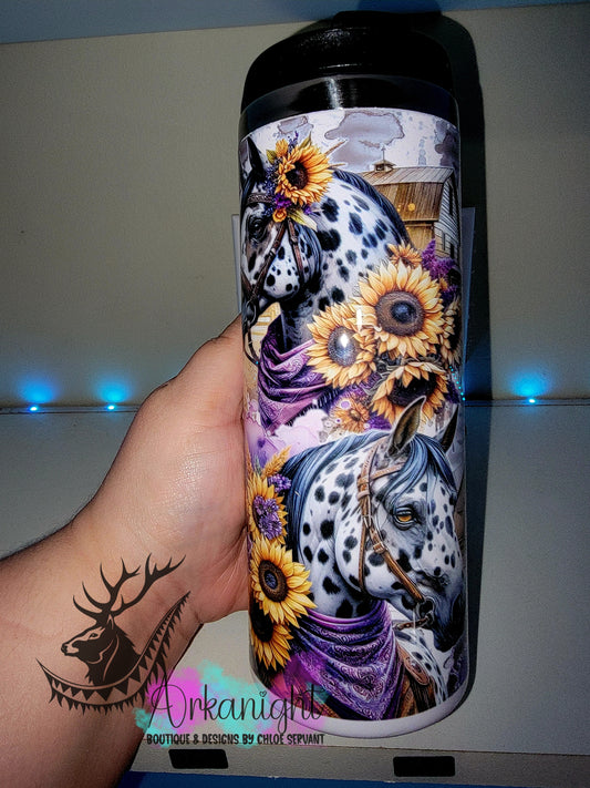 Gourde sur commande - Couvercle à café - 14 oz - Collection Western 2026 - Cheval Appaloosa