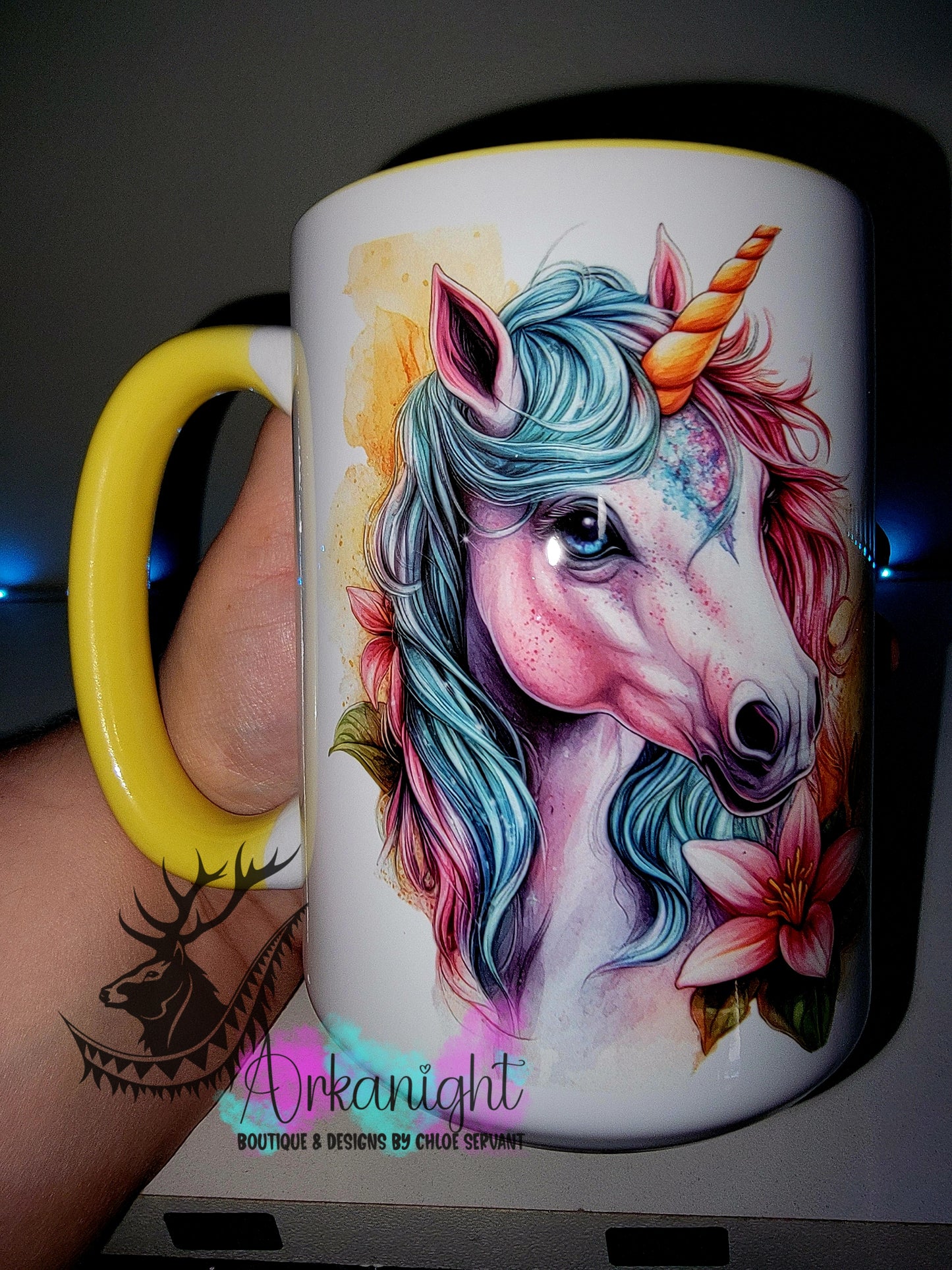 Tasse en céramique sur commande - Collection Fantaisie 2026 - Licorne - Multicouleurs