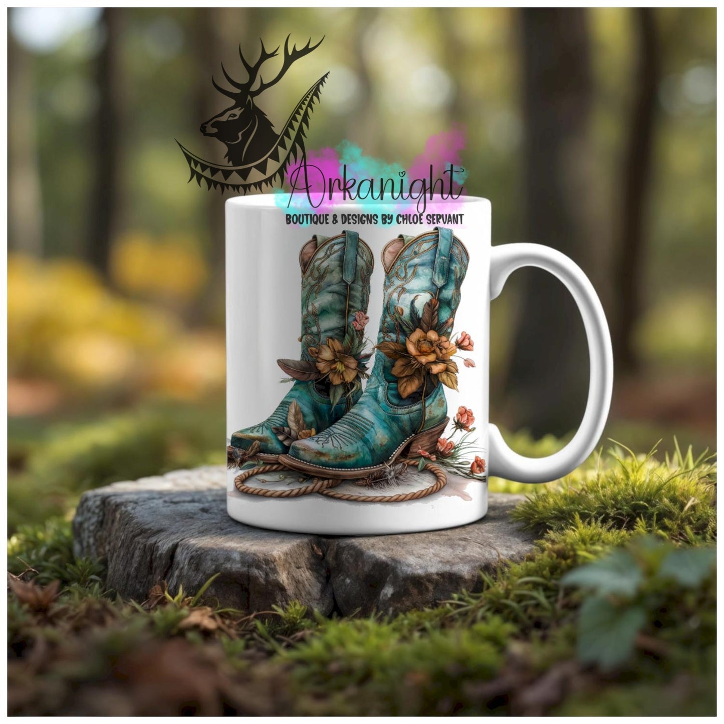 Numérique - Tasse en céramique - Western 2026 - Cowgirl Boots - Turquoise