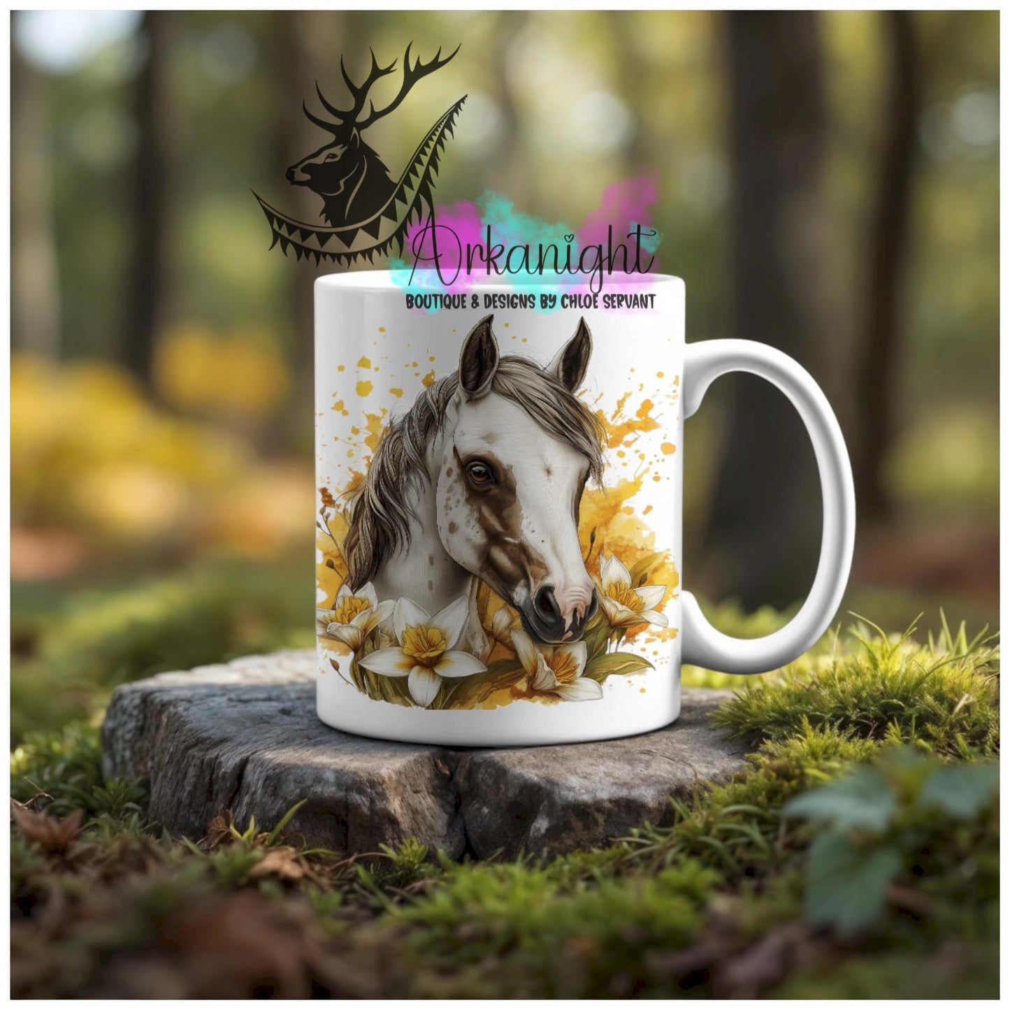 Numérique - Tasse en céramique - Western 2026 - Poulain Appaloosa - Teinte de jaune