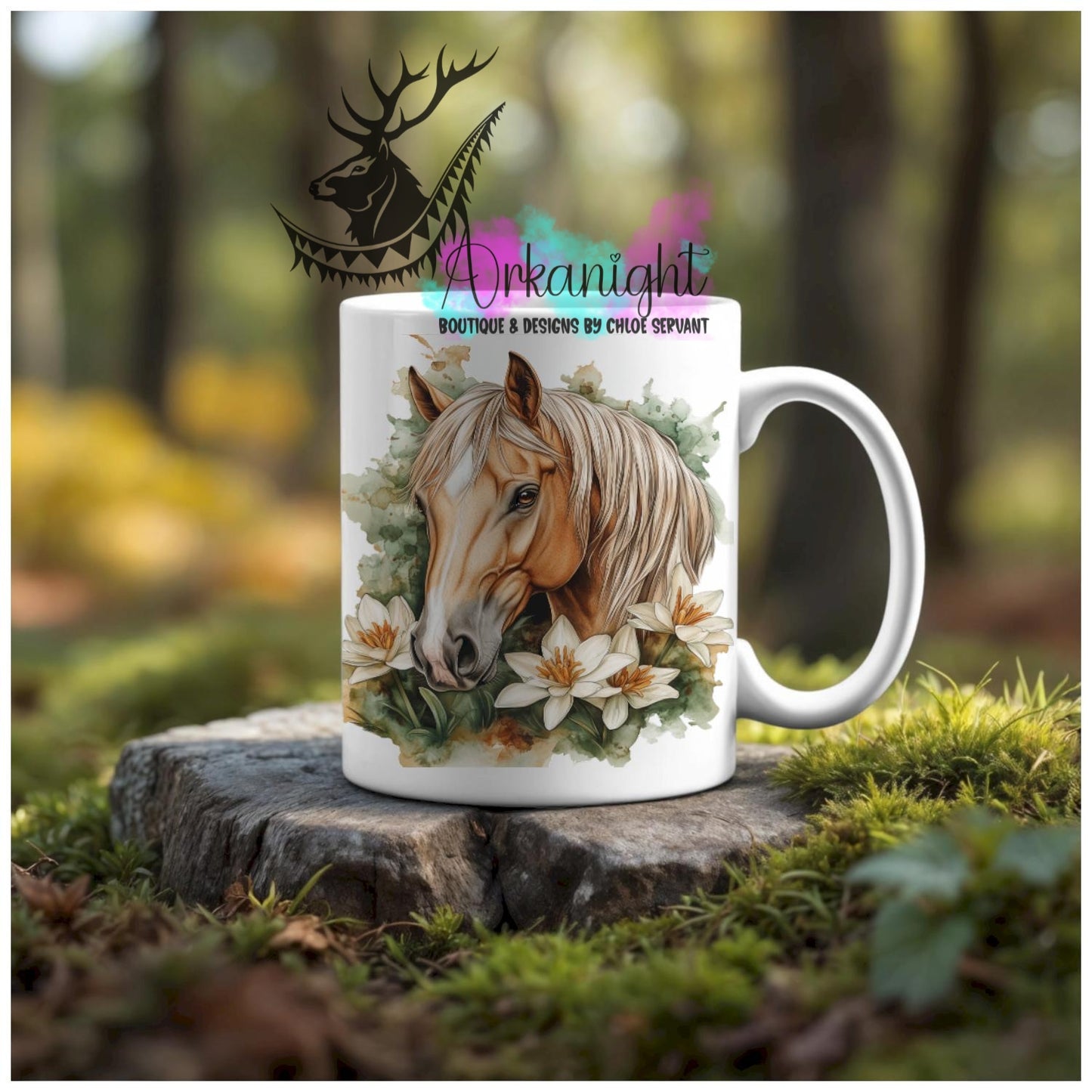 Numérique - Tasse en céramique - Western 2026 - Cheval Palomino Gold - Teinte de Sauge