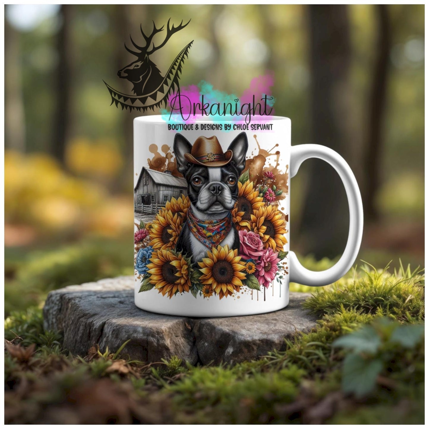 Numérique - Tasse en céramique - Western 2026 - Boston Terrier