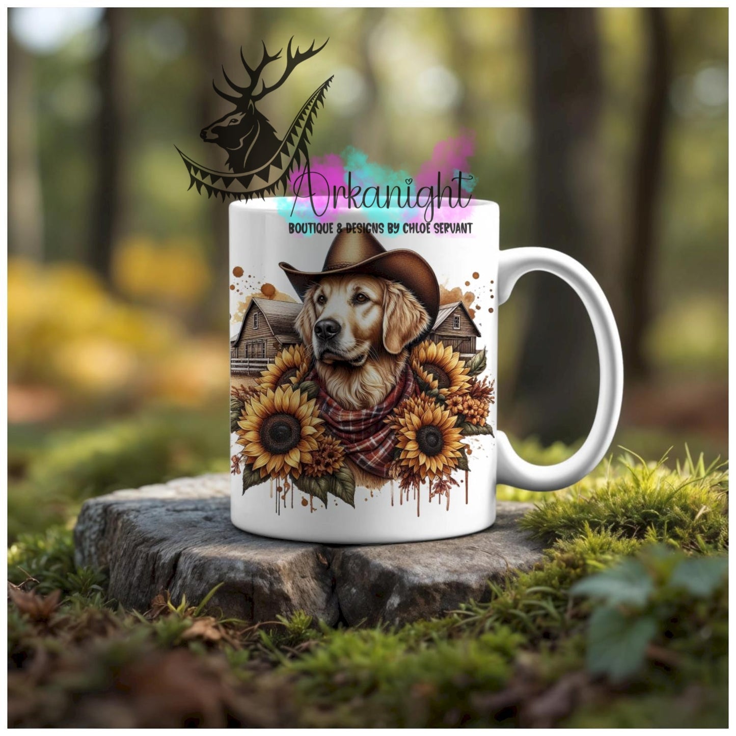 Numérique - Tasse en céramique - Western 2026 - Golden Retriever