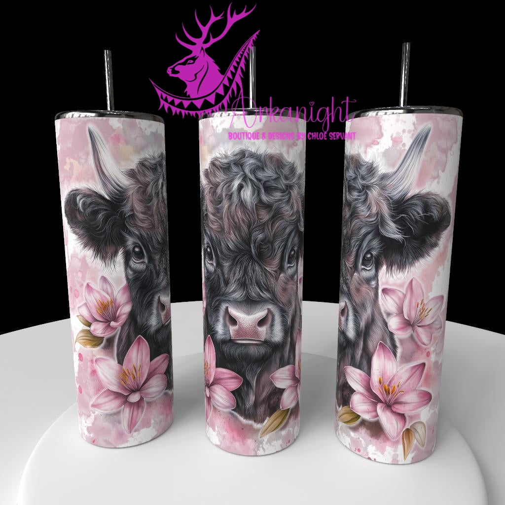 Numérique - Collection Western 2026 - Realism - Highland Cow Noire- Teinte de rose