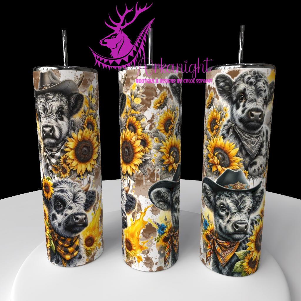 Gourde sur commande - Collection Western 2026 - Highland Cow - Spotted Black & Grey