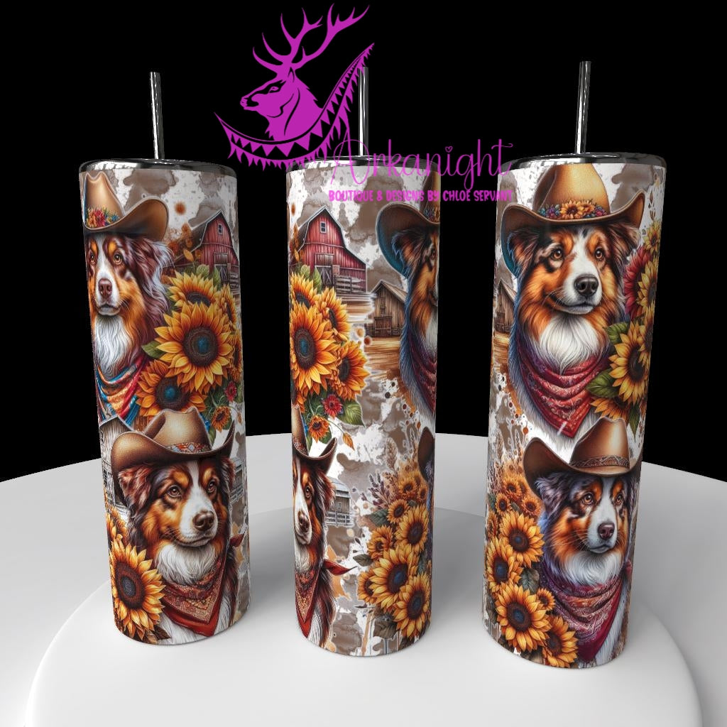 Gourde sur commande - Collection Western 2026 - Berger Australien - Rouge Merle