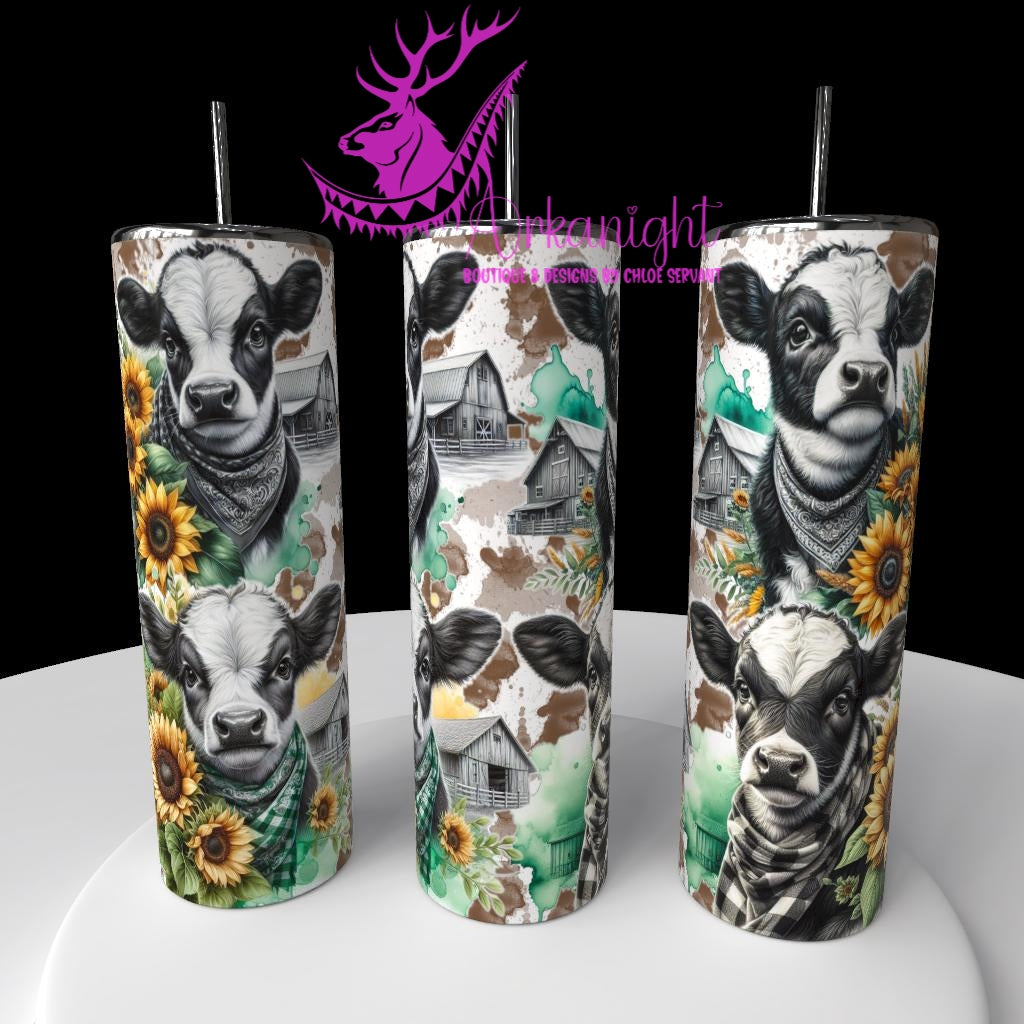 Gourde sur commande - Collection Western 2026 - Vache Holstein- Teinte de vert