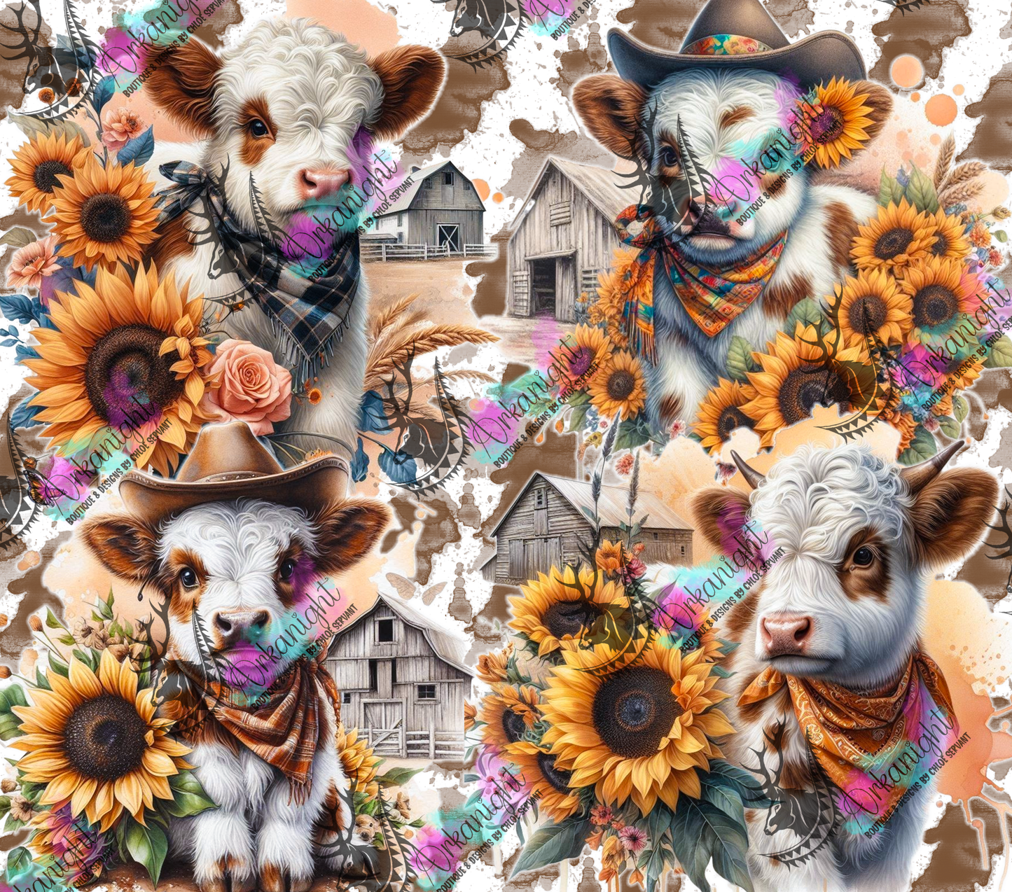 Numérique - Collection Western 2026 - Highland Cow - Blanche & rousse