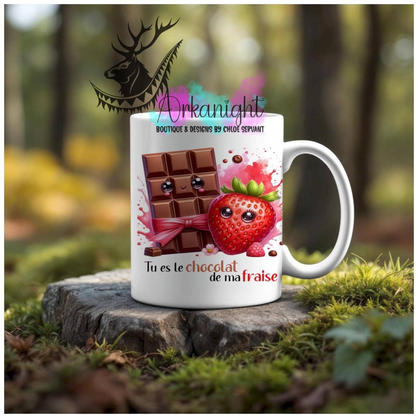 Numérique - Tasse en céramique - Collection Couples d'aliments comiques - Chocolat de ma Fraise
