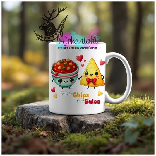 Numérique - Tasse en céramique - Collection Couples d'aliments comiques - Chips de ma salsa