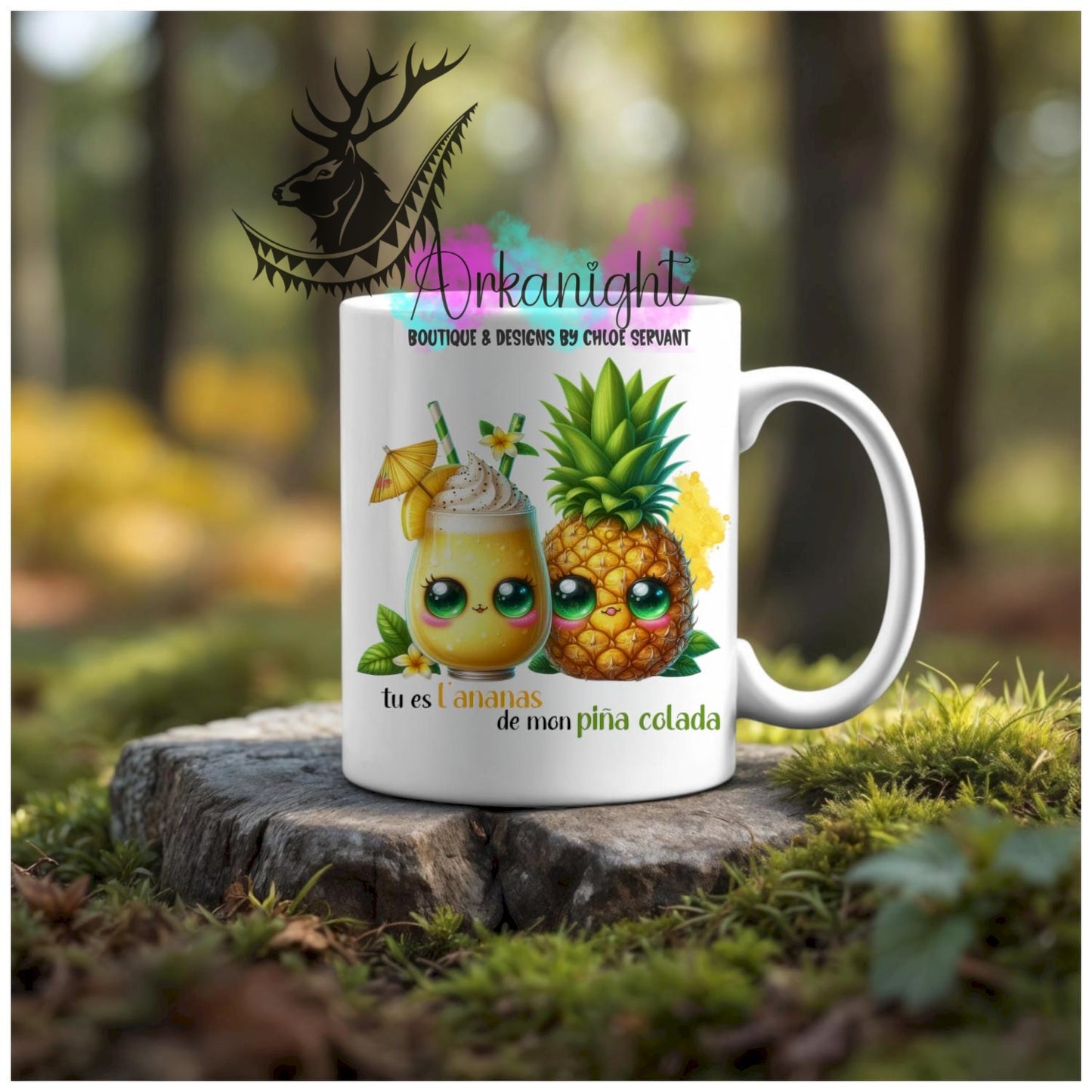 Numérique - Tasse en céramique - Collection Couples d'aliments comiques - Ananas de mon piña colada