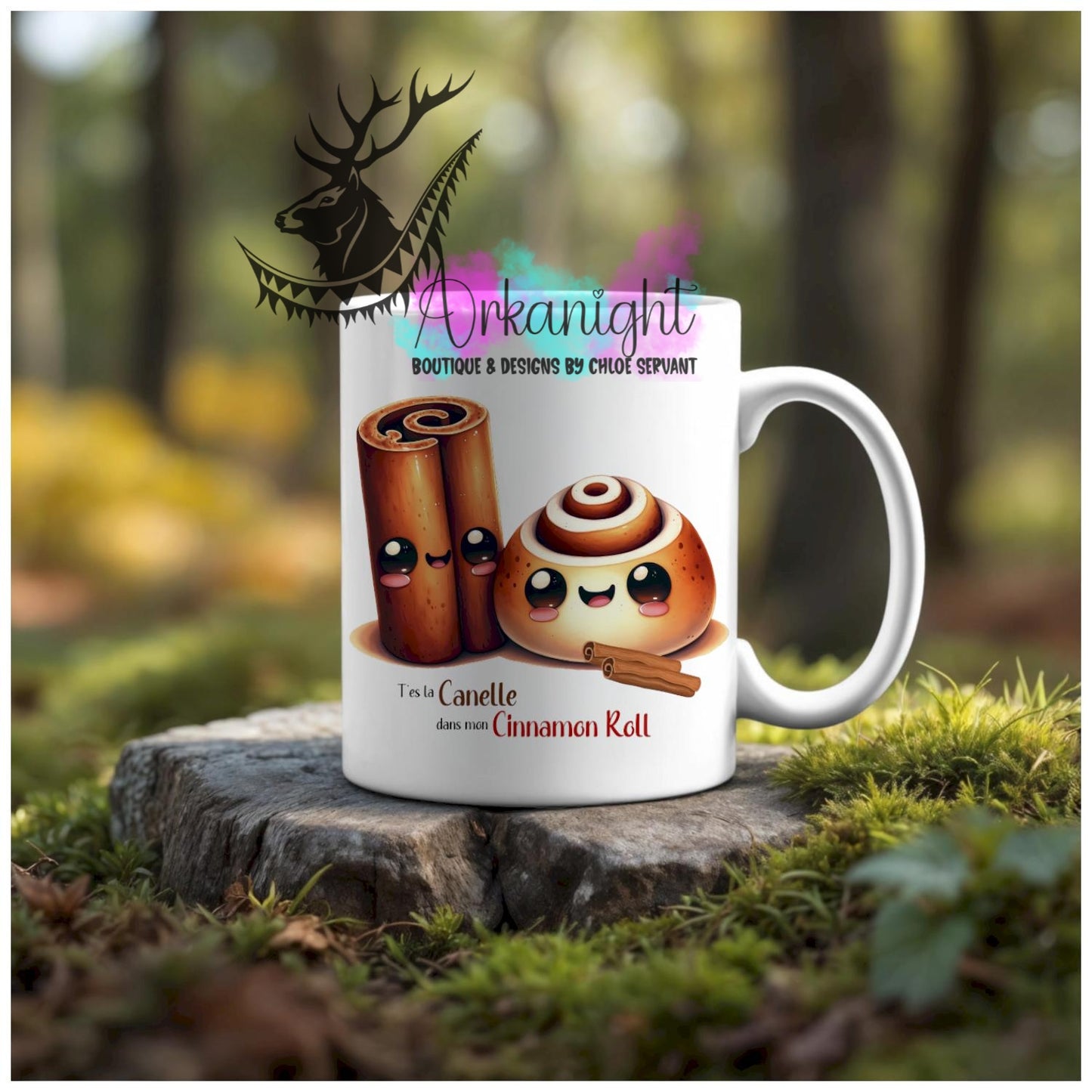 Numérique - Tasse en céramique - Collection Couples d'aliments comiques - Canelle de mon cinnamon roll