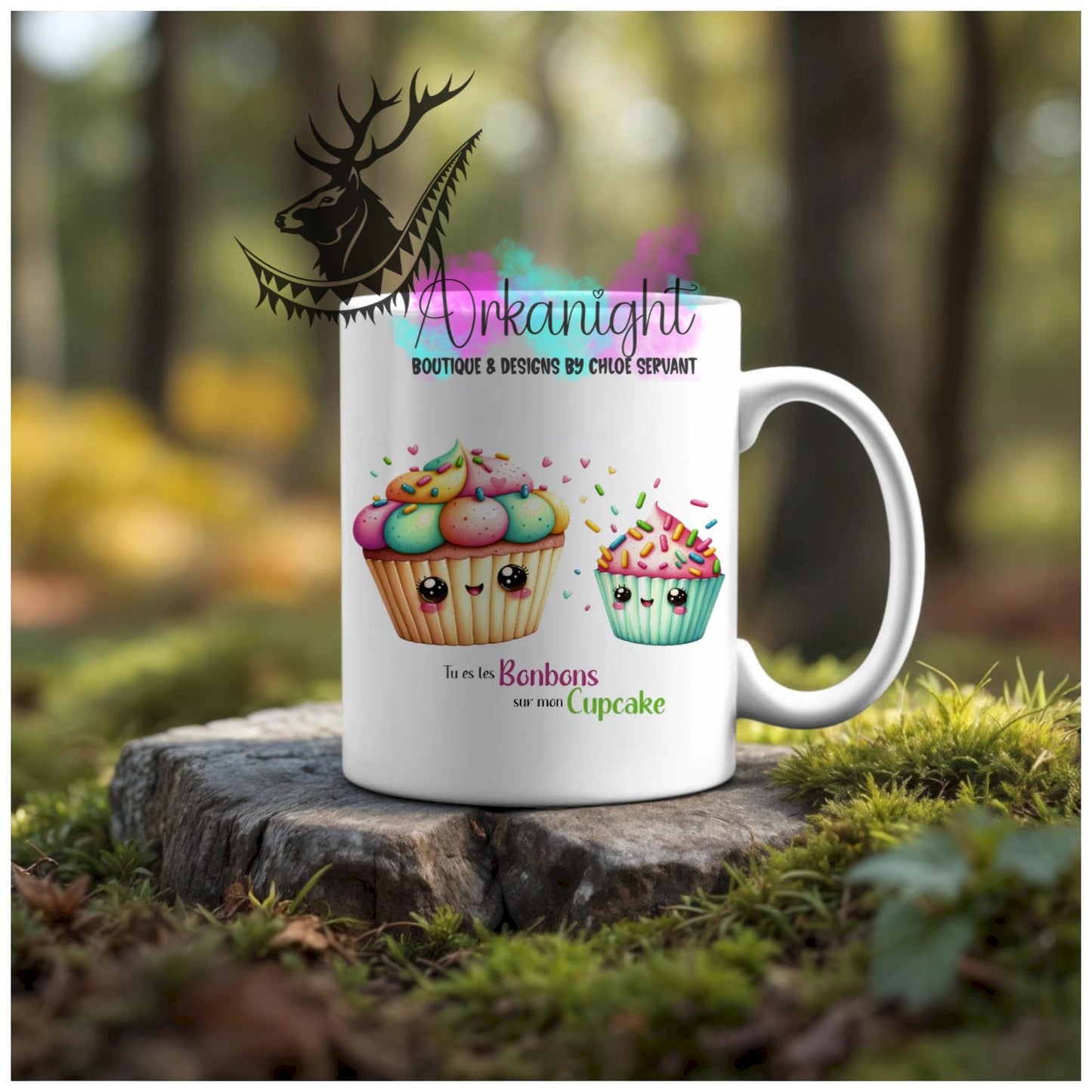Numérique - Tasse en céramique - Collection Couples d'aliments comiques - Bonbons de mon cupcake