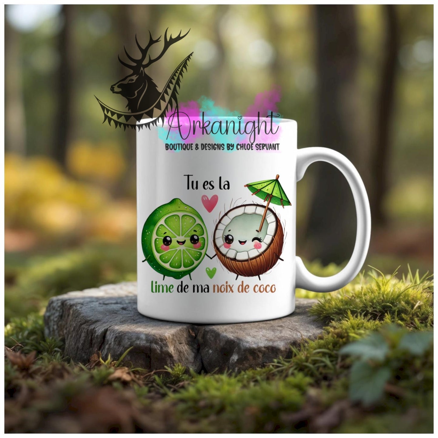 Numérique - Tasse en céramique - Collection Couples d'aliments comiques - Lime de ma noix de coco