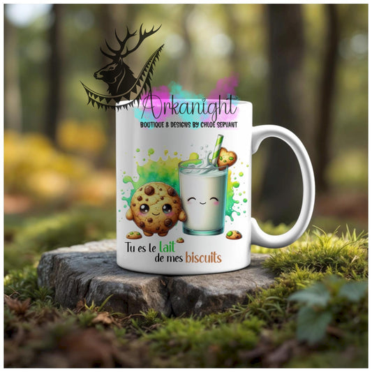 Numérique - Tasse en céramique - Collection Couples d'aliments comiques - Lait de mes buiscuits