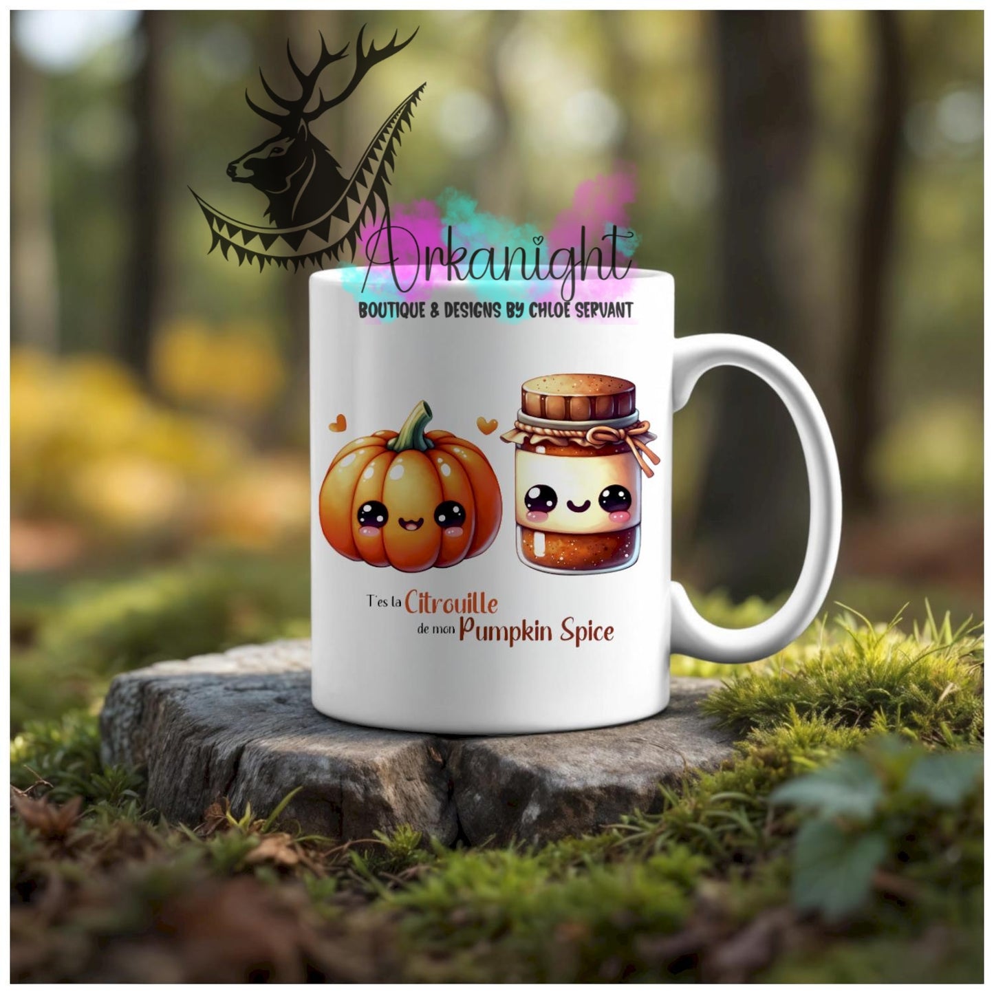 Numérique - Tasse en céramique - Collection Couples d'aliments comiques - Citrouille dans mon pumpkin Spice