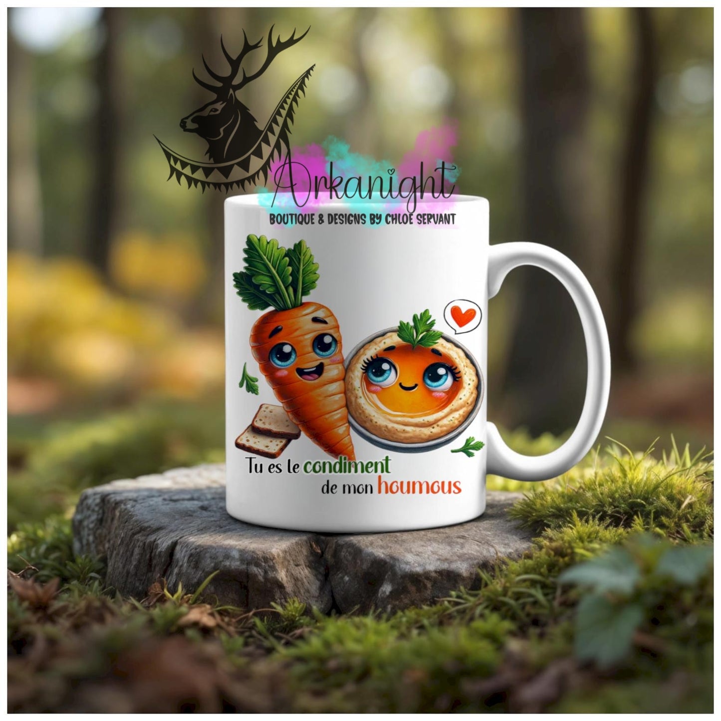 Numérique - Tasse en céramique - Collection Couples d'aliments comiques - Condiment de mon houmous